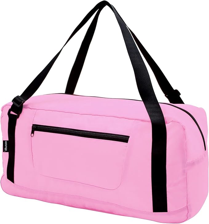 HOLYLUCK Foldable Travel Duffel Bag For Women & Men Luggage Great for Gym -55L, Pink