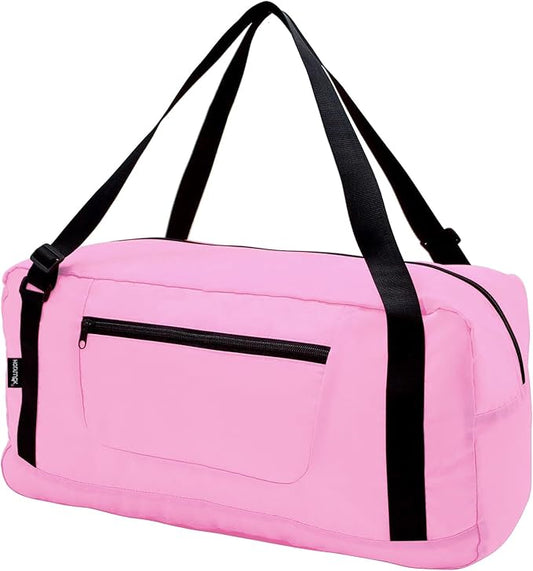 HOLYLUCK Foldable Travel Duffel Bag For Women & Men Luggage Great for Gym -55L, Pink