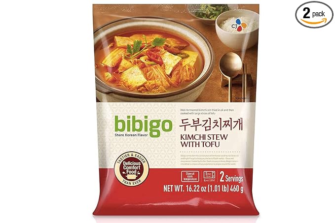 Instan Bibigo Traditional Korean Kimchi Stew with Tofu - 16.2oz (Pack of 2)