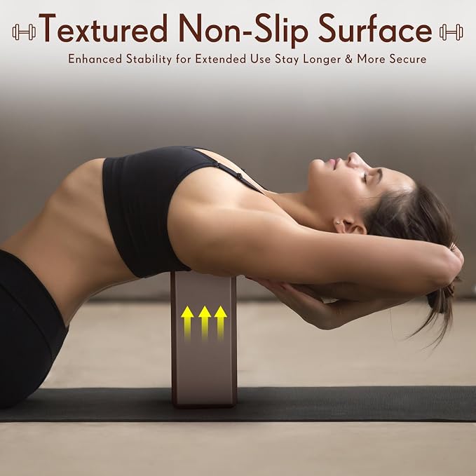 RoundFunny 4 Pack Yoga Blocks Non Slip Pilates Brick Foam Blocks Pilates Dance Gymnastics Workout Fitness Props Tool for Stretching Meditation and Exercise
