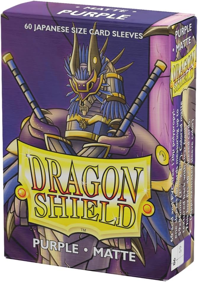 Dragon Shield | Japanese Size Card Matte Sleeves | 60 CT - Smooth & Tough Premium TCG Sleeves - Compatible with Yu-Gi-Oh, Naruto, Cardfight & Vanguard | Purple