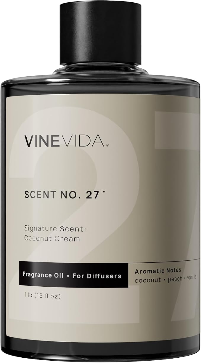 VINEVIDA [16 Fl Oz] Coconut Cream Fragrance Oil for Cold Air Diffusers, Essential Oils for Diffuser Oil Refill & Air Freshener Room Spray