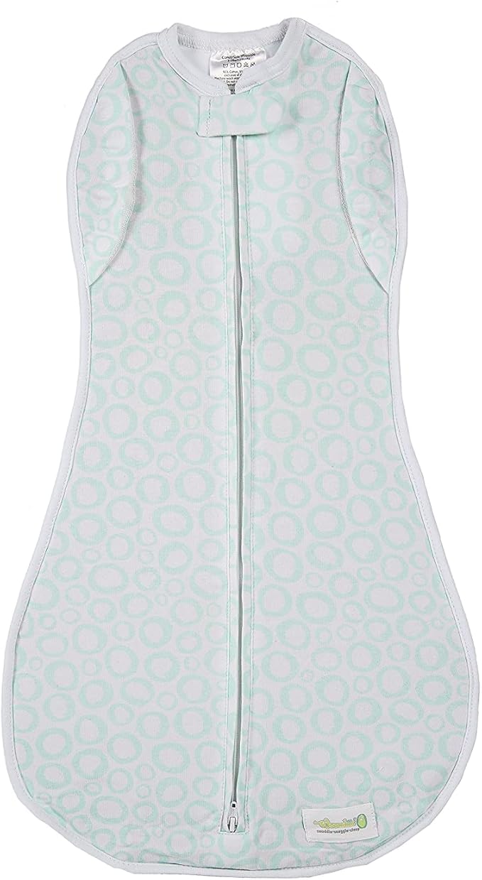 Woombie Convertible Unvented Nursery Swaddling Blankets, Mint O's, 14-19 Pounds