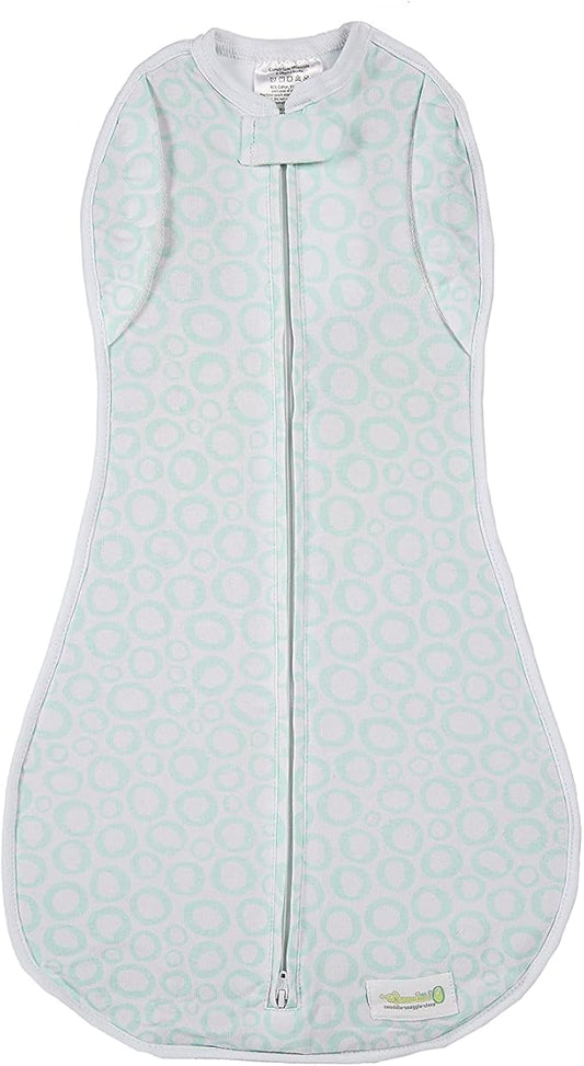 Woombie Convertible Unvented Nursery Swaddling Blankets, Mint O's, 14-19 Pounds