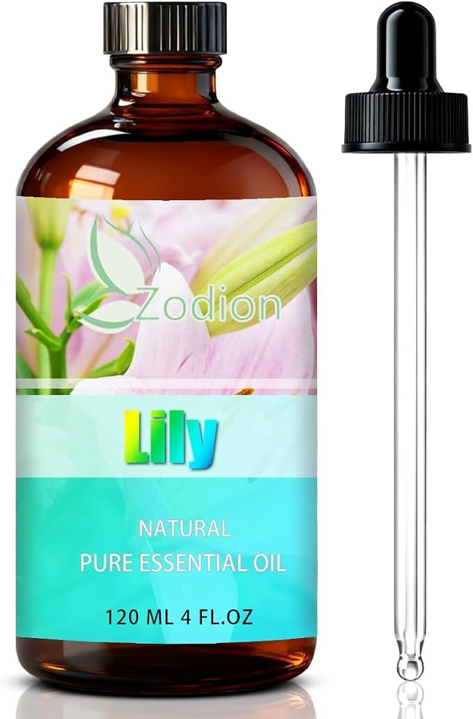 Lily Essential Oil - Lily Oil for Diffuser, 4 Fl Oz(120ml) | Candle Making, Soap Making, aroma, Strong Scent, Pure, Natural, Home Fragrance, Massage