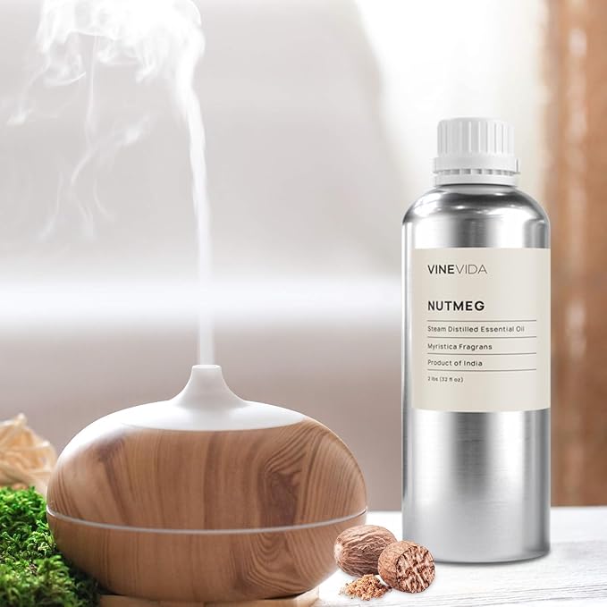 VINEVIDA Nutmeg Essential Oil 32 oz - Undiluted Candle Scent DIY Scents for Candlemaking Bulk Soap Making
