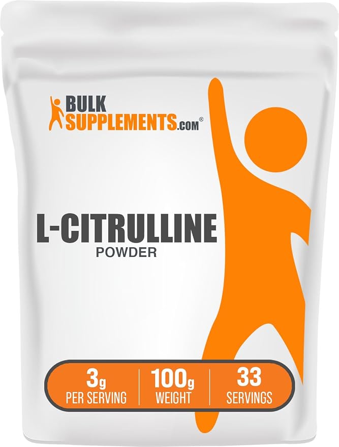 BulkSupplements.com L-Citrulline Powder - Citrulline Supplement, Nitric Oxide Supplement - Unflavored & Gluten Free - 3g per Servings, 100g (3.5 oz) (Pack of 1)