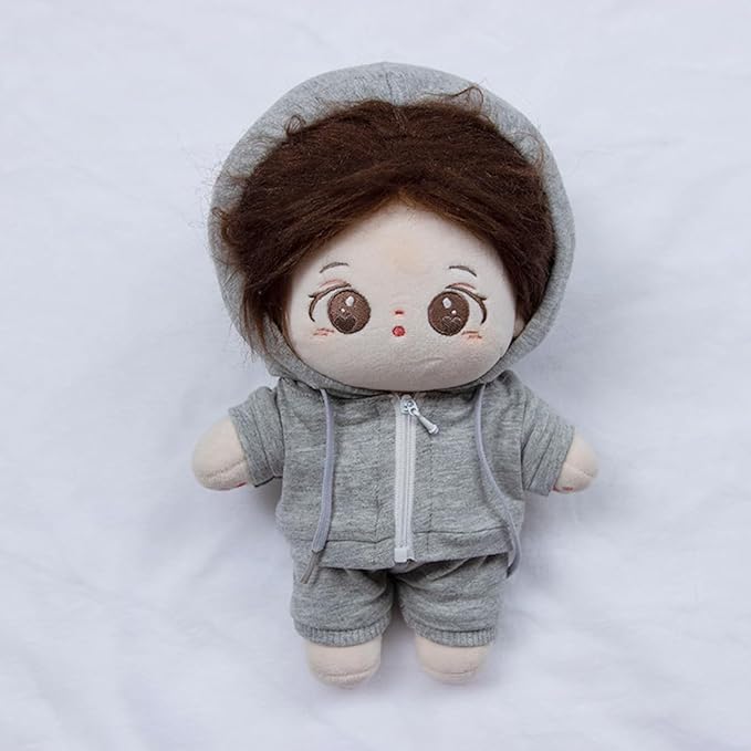 10cm 15cm 20cm Plush Doll Clothes Coat Pants Multi-Color Sportswear Sets Toys Dolls Accessories (Black, 20cm)