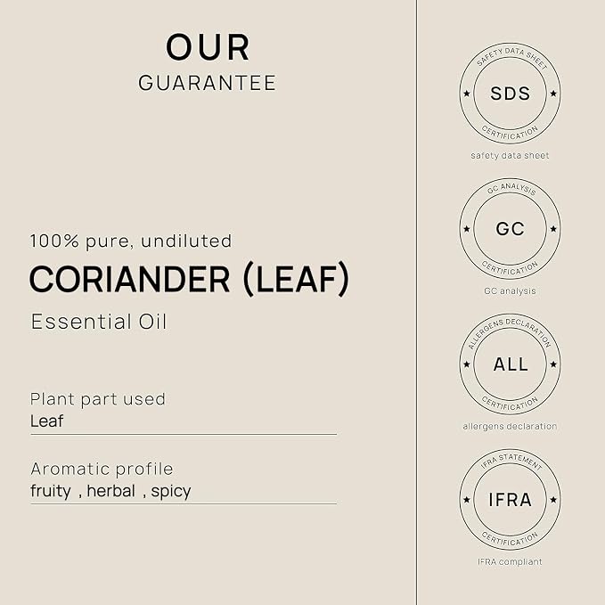 VineVida Coriander Essential Oil - 32 oz, Undiluted, DIY Candle Scents and Bulk Soap Making