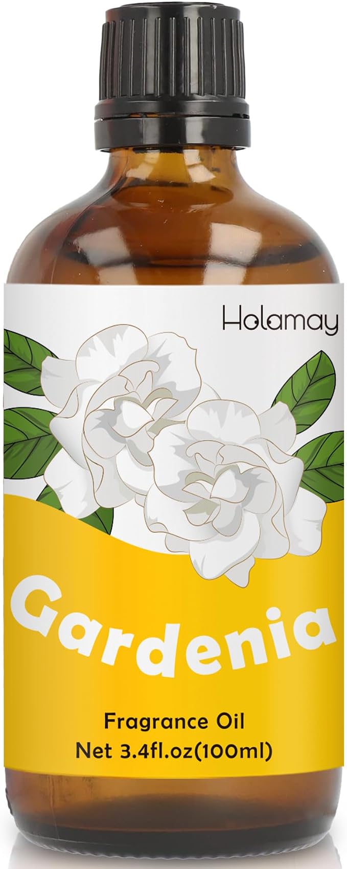 Gardenia Fragrance Oil, Holamay Floral Single Essential Oil 3.4 fl.oz/100 ml, Premium Candle Making Scents, Fragrance Oil for Soap Making, Diffuser Oils for Home