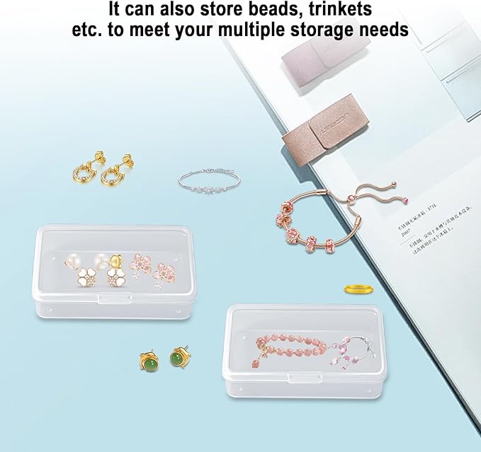 Blank Card Case, 4 Pack Clear Plastic Card Deck Box, Snaps Closed - Storage Box for Base Ball Trading Cards, Business Cards & More