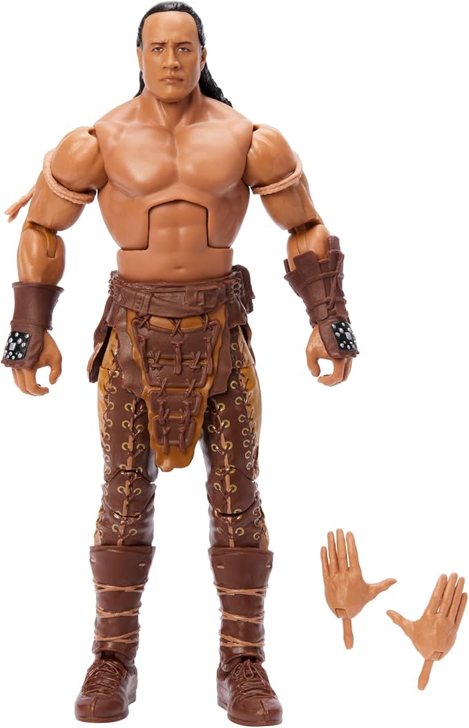 Mattel WWE Elite Action Figure & Accessories, 6-inch Collectible The Rock as the Scorpion King with 25 Articulation Points & Swappable Hands