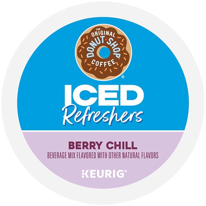 The Original Donut Shop Iced Refreshers, Berry Chill, Brew Over Ice Single Serve Keurig K-Cup Pods, 60 Count (6 Packs of 10)
