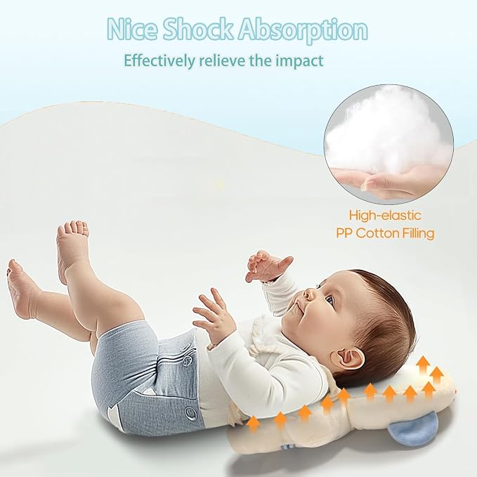 Baby Head Protector Backpack, Toddler Baby Head Protection Backpack with Baby Knee Pads Alarm Function for Walking & Crawling, Soft, Breathable and Wearing Safety Baby Head Protector
