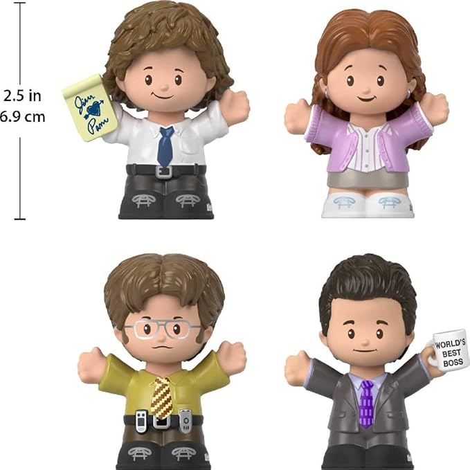 Little People Collector The Office US TV Show Special Edition Set for Adults & Fans, 4 Figures in Display Package