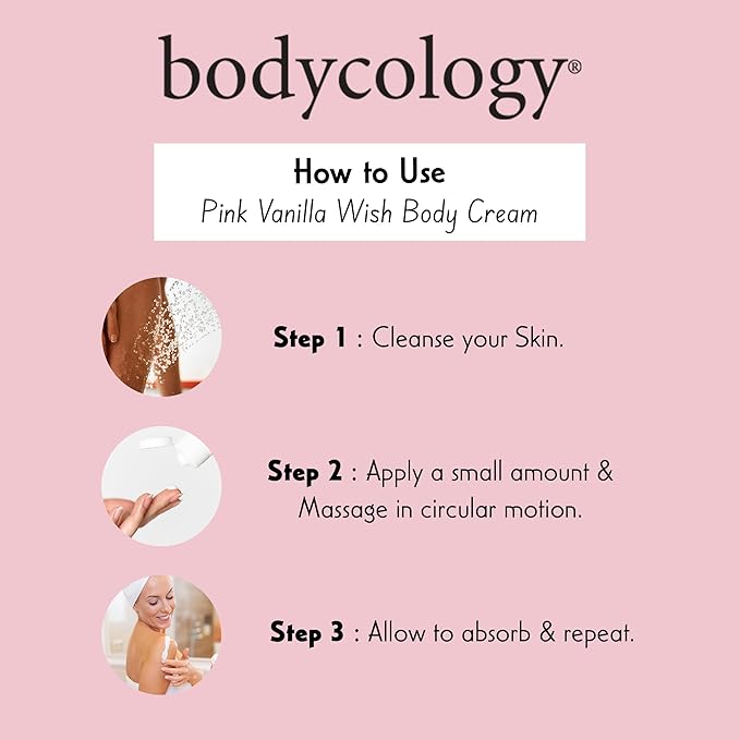 Bodycology Shea Butter Body Cream, Pink Vanilla Wish, 8 oz