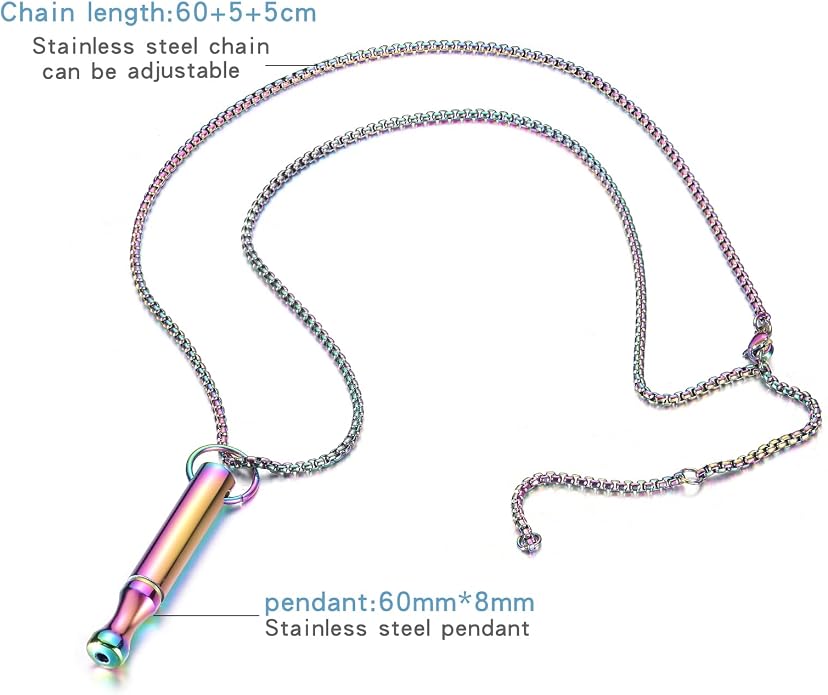 Mindfulness Breathing Necklace Stress Relief Pendant Stainless Steel Anxiety Breathe Necklace for Women Men