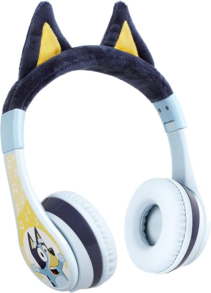 eKids Bluey Bluetooth Headphones for Kids, Wireless Headphones with Microphone Includes Aux Cord, Earphones for School, Home, or Travel