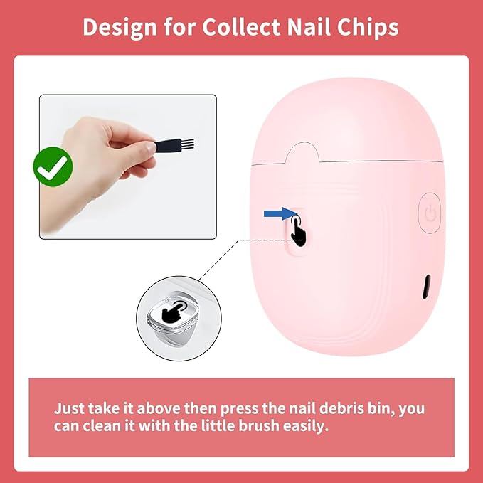Electric Nail Clipper,Automatic Baby Electric Nail Trimmer, Rechargeable 2 Speed Nail Kit for Elderly, LED Light Manicure Set,Fingernail Clipper Gift for Kids,Adult