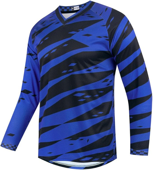 Youth Dirt Bike Jersey, Kids Mountain Bicycle Shirt Long Sleeve Powersports Children Downhill Jerseys for Big Kids