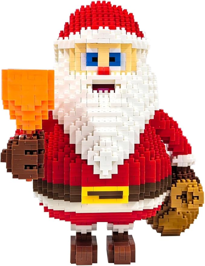 Building Bricks 2500+ Pieces Set - Classic Cartoon Characters Building Blocks - Mini Building Block for Boys Girls & Adults (Santa Claus), Redpro