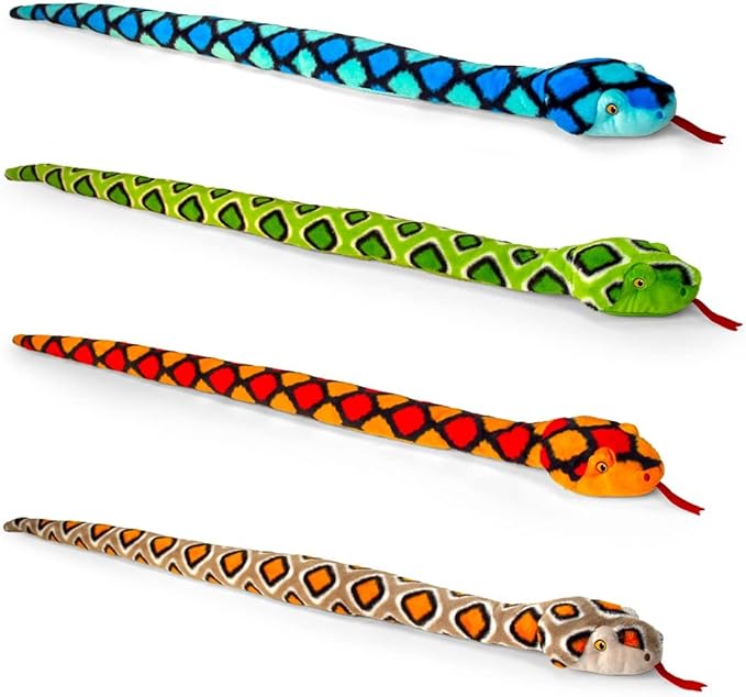 Deluxe Paws Plush Cuddling, Soft Eco Toys, 100% Recycled (100cm Snakes (Random Color))