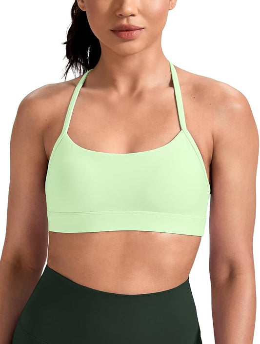 HeyNuts to Freest Womens Y Back Sports Bra, Spaghetti Strap Racerback Low Impact Workout Yoga Tops Padded A-C Cups *Updated