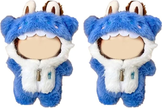 2 Sets for Labubu Clothes/for Labubu Outfits,Clothes Set for 17cm Lububu Doll,Clothing for LA BUBU, Stylish Adorable Accessories (No Doll) (No Doll-Shark-2 Sets)