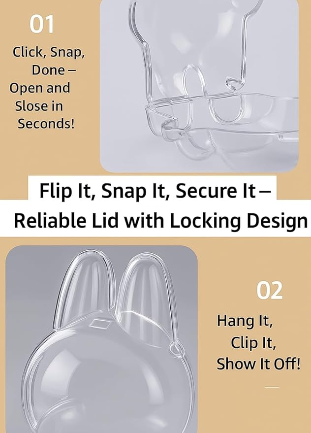Protective Case Compatible with Standing - Clear Collector Storage Box with Silicone Strap,Dustproof Scratch-Resistant for Standing (Figure Not Included)