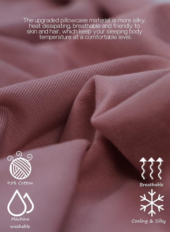 INSEN Cooling Pregnancy Pillow, Maternity Pillow with Soft Cotton Cover, C Shaped for Pregnant Sleeping, Dark Pink