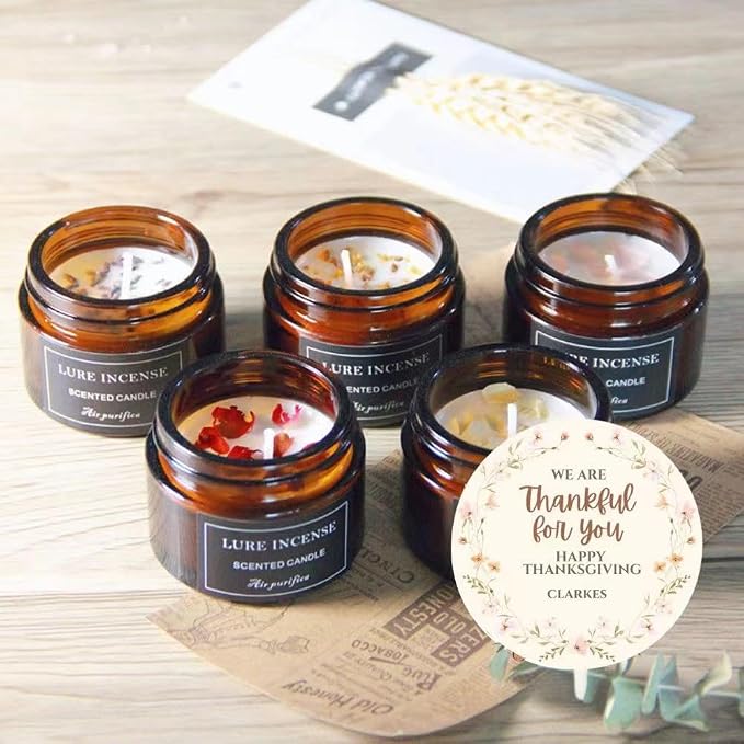 5 Pcs Personalized Custom Baby Shower Small Candles, Customized Scented Lavender Sugar Vanilla Sandalwood Eucalyptus and Jasmine,1.5 oz Personalized Baby Shower Gifts for Guests Party Favors