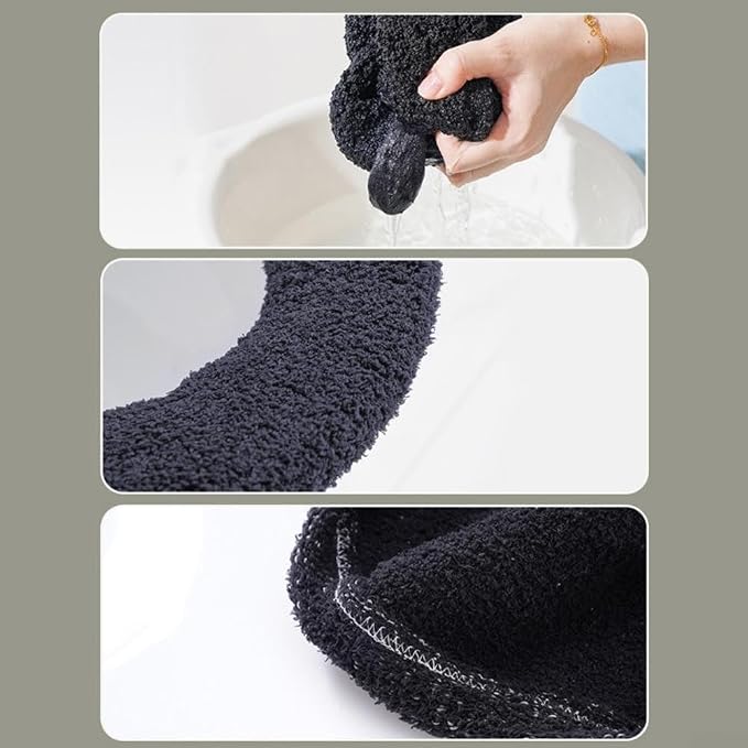 Soft Toilet Seat Washable And Comfortable Plush Toilet Seat Cover Pads, Reusable Thicker Warmer Cover Pads With Handle (Black)