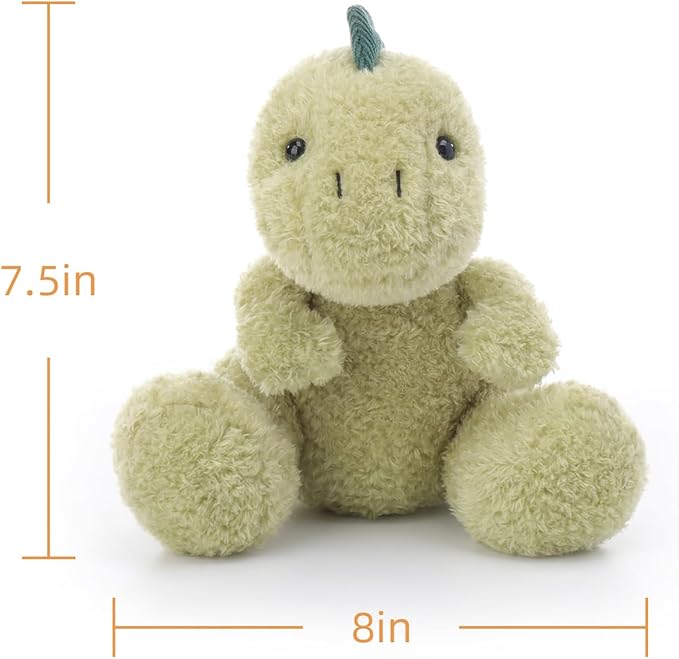Apricot Lamb Velvet Dinosaur Stuffed Animals for Kids, Soft Cute Plush Toys for Baby Girl and Boy, 8 Inches