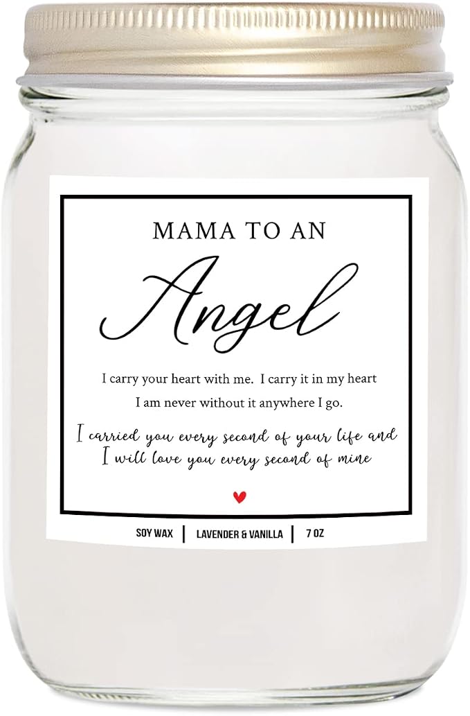 You Nique Designs Miscarriage Candle for Mothers, 7 Ounces, Loss of Baby Sympathy Gifts, Infant Loss Memorial Gifts, White All Natural Soy Vegan Aromatherapy Candles for Home (Lavender & Vanilla)
