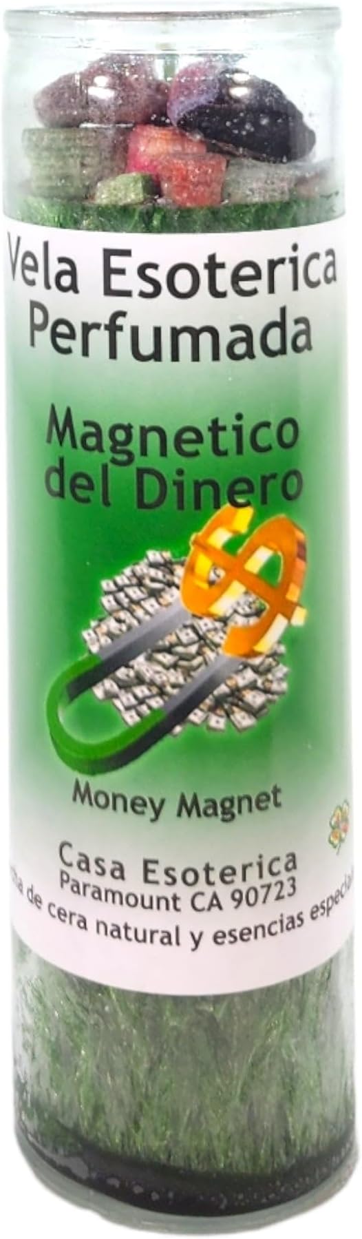 Money Magnet-Palm Wax Spiritual Intention Spell Candle-[Green] | Vela CASA ESOTERICA PERFUMADA- (MAGNETICO DEL Dinero)