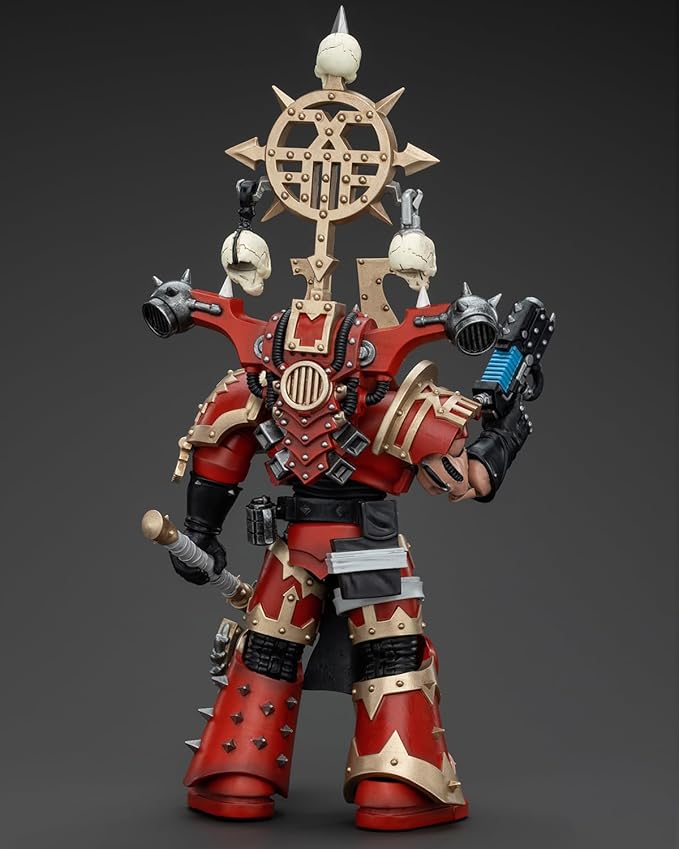 Pipigirl JoyToy GW 40K Genuine License 1:18 Action Figure, World Eaters Khorne Berzerker with Berzerker lcon, 4.96 inch Collectible Action Figures Sets