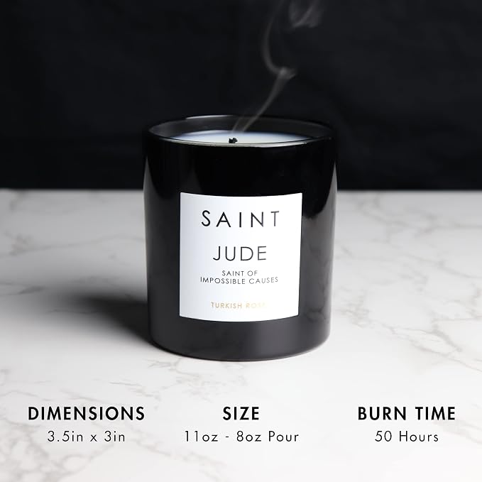 SAINT Jude Scented Candle with Prayer and Prayer Coin | Saint of Impossible Causes, Soy Coconut Aromatherapy Candle with 50 Hour Burn Time