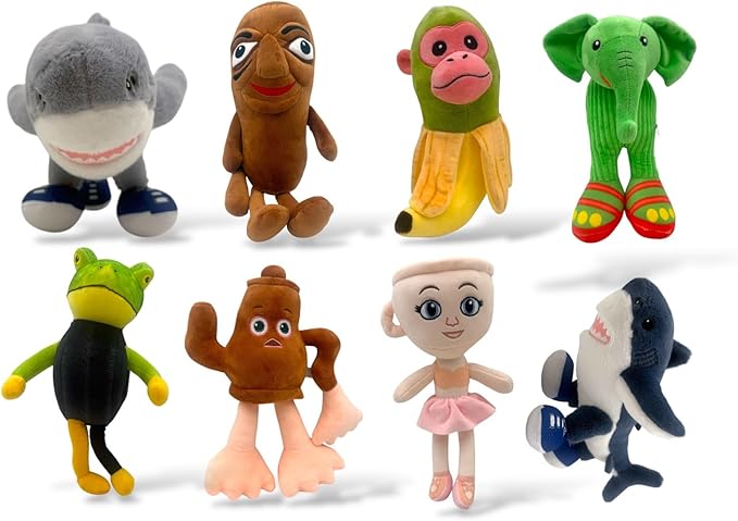 Set of 8 Vibrant Plush Toys – Ultra Soft, Snuggle Ready, Lovable & Durable Companions for Kids, Playrooms