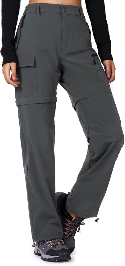 Cycorld Women's-Hiking-Pants-Convertible Quick-Dry-Stretch-Lightweight Zip-Off Outdoor Pants with 5 Deep Pockets