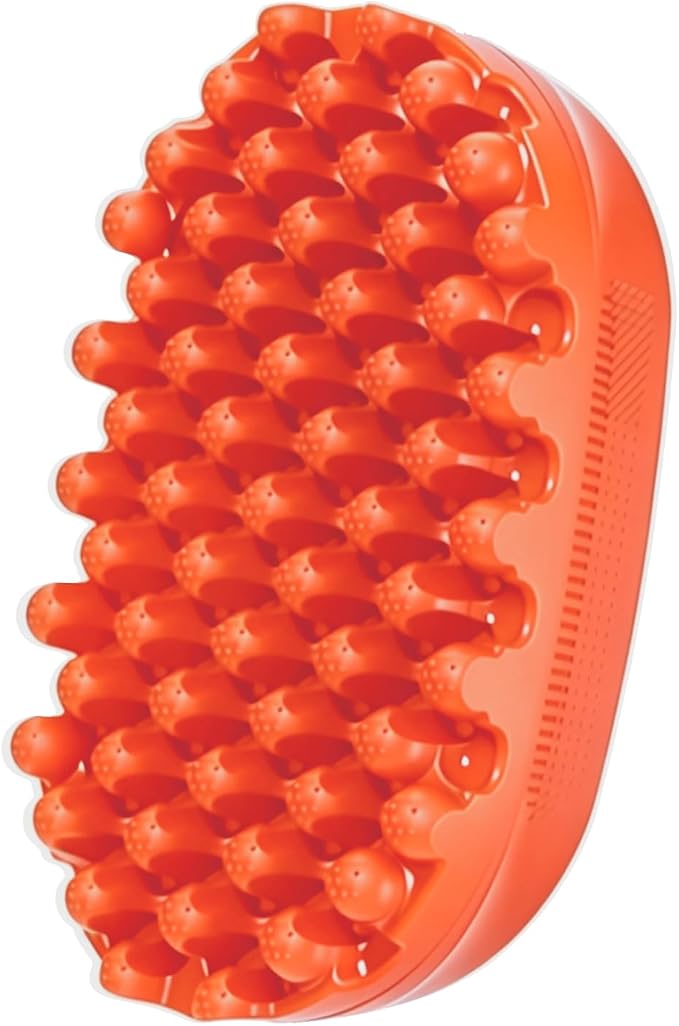 Rubber Curling Hair Brush，Premium Twist Tool for Afro Hair，Ideal for Curly, Coiled, 4C Hair，Quick & Easy Styling，Orange