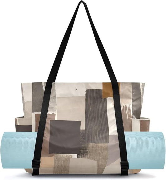 MCHIVER Yoga Bag for Women Men Large Yoga Mat Bag with Adjustable Strap Workout Bags Totes for Pilates Yoga Travel