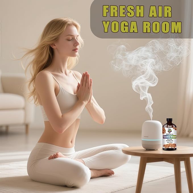 Sandalwood Essential Oil, Sandalwood Oil, for Diffuser, DIY Candles, Soap, Humidifier, Yoga, Gift, Essential Oils, GV77ZF Sandalwood Fragrance Oil - 4 fl oz (120 ml)