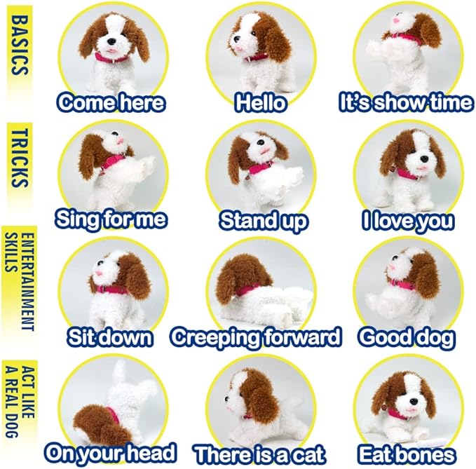 WEofferwhatYOUwant Interactive Voice Command Dog – Plush Goldendoodle Teddy Toy – Responds to 12 Commands – Walks, Barks, Dances, Sings – Smart Talking Robotic Pet for Kids, Toddlers, Seniors