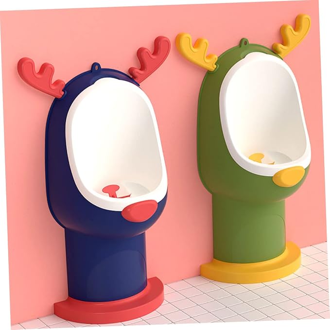 TOYANDONA 1pc Cartoon Elk Urinal for Boys Fun Potty Training Tool for Toddlers Wall-Mounted Pee Trainer Height Settings Easy to Clean and Use
