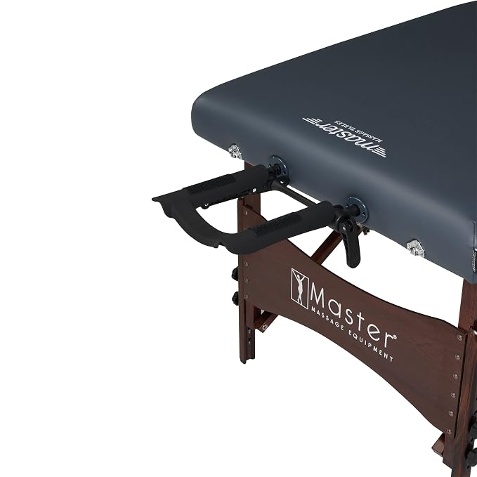 Master Massage Newport Royal Blue 30" Professional Portable Massage Table Package in Black with Ambient Lighting System