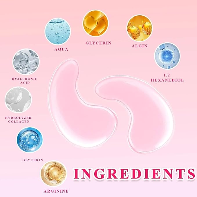 Instalift PDRN & Collagen Eye Patches for Dark Circles & Puffiness, Pdrn Eye Patches, Hydrogel Under Eyes Masks to Reduce Wrinkles & Undereye Bags (2Pack 16Pairs