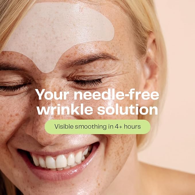 Morrow One - Peptide-Infused Smoothing Forehead Wrinkle Patches - Overnight Patches for Smoothing Fine Lines and Wrinkles, Anti Aging Stickers for Forehead, Bonus Smile Line (36 Count)