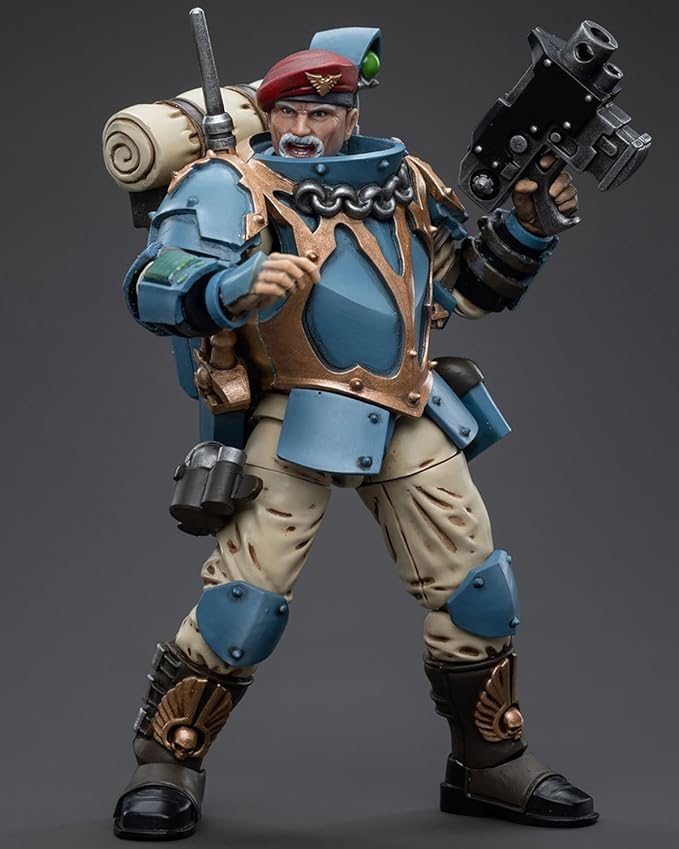 JOYTOY Warhammer 40K 1/18 Action Figures - Astra Militarum Tempestus Scions Command Squad 55th Kappic Eagles Tempestor Prime Perfect for Collectors & Decor - an Ideal Figurine Gift - JT5123