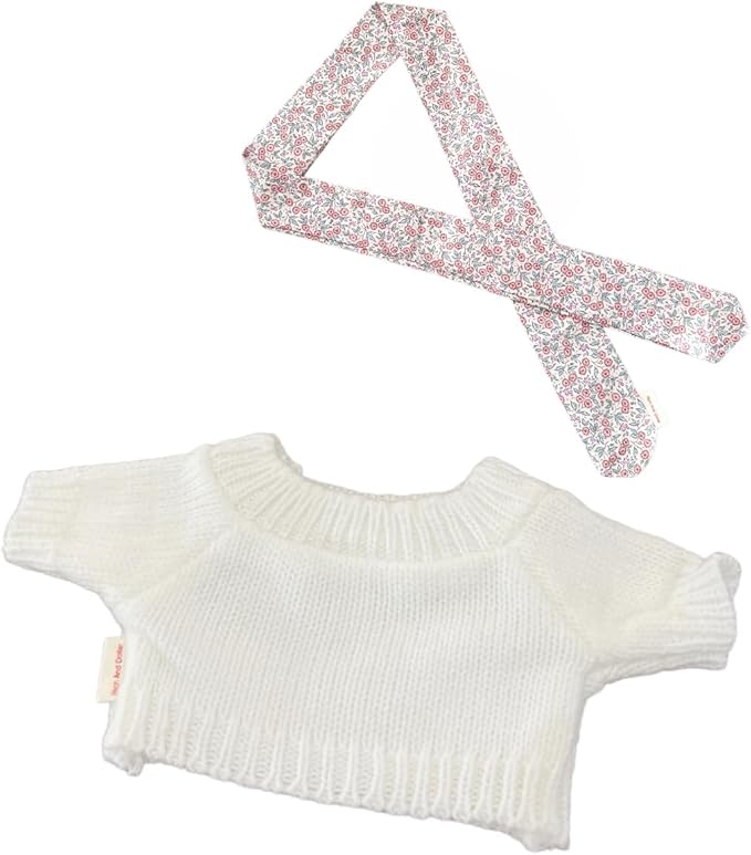 Clothes for Bashful Bunny and Bumbly Bear,10-12Inch Teddy Bear Clothes Cute Bow Ribbon, Clothes only Without Doll.(2pc Includes 1 Doll Sweater,1 Doll Ribbon)