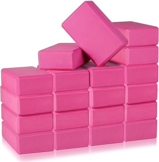 Honoson 20 Pcs Yoga Blocks Bulk 9''x6''x3'' High Density EVA Foam Blocks for Exercise Pilates Meditation, Lightweight Non-slip Surface, Improve Strength Balance Flexibility